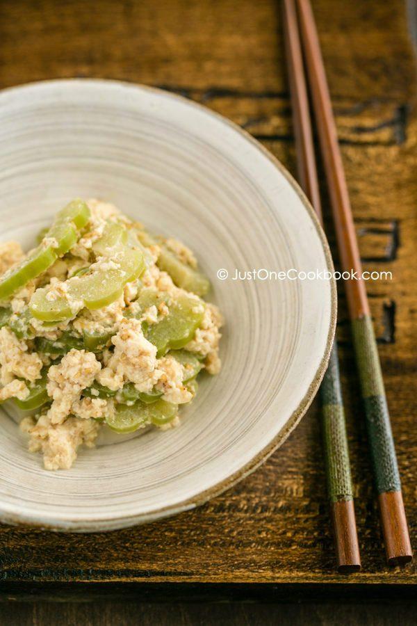 Bitter Melon Salad in a small bowl.