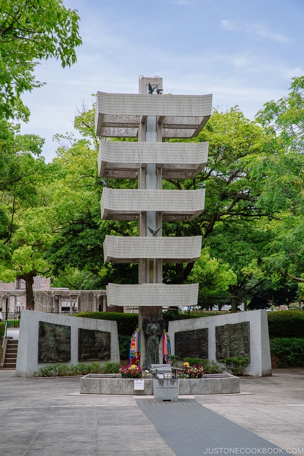 memorial tower to the mobilized student in Hiroshima | JustOneCookbook.com