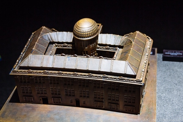 metal replica of Hiroshima Prefectural Industrial Promotion Hall | JustOneCookbook.com 