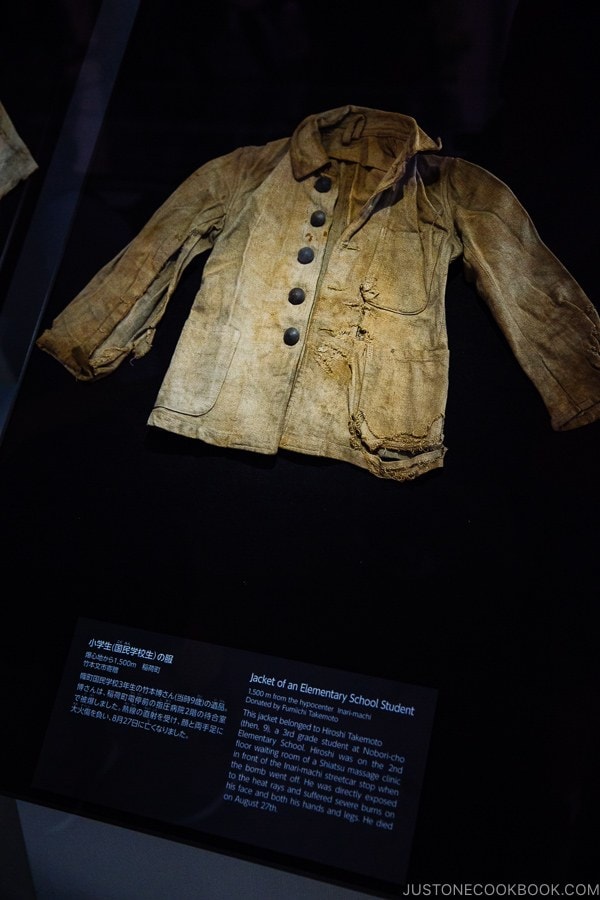 jacket of elementary student inside Hiroshima Peace Memorial Museum | JustOneCookbook.com