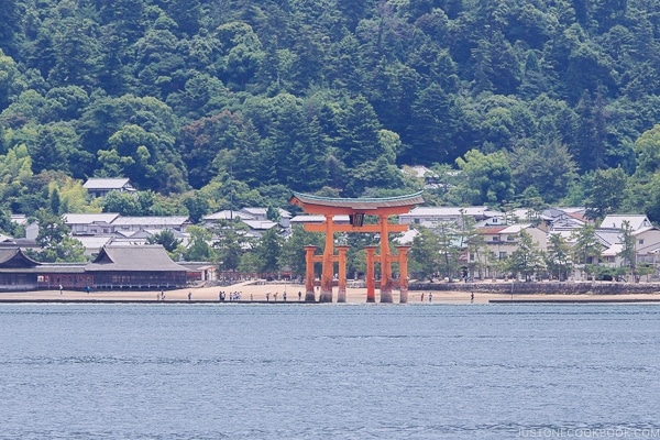 Itsukushima Shrine Torii Gate low tide | JustOneCookbook.com