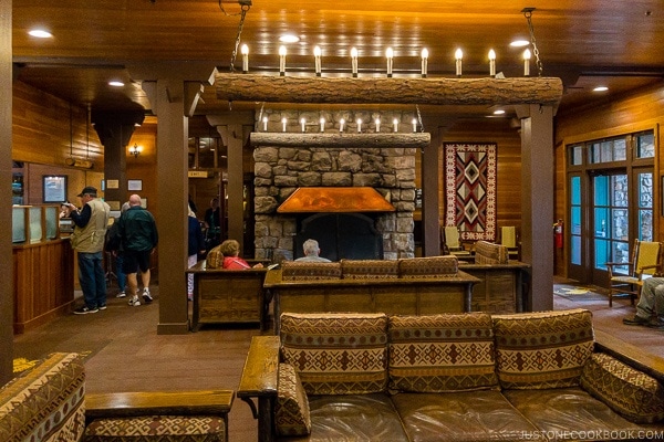 inside the Bryce Canyon Lodge lobby area - Bryce Canyon National Park Travel Guide | justonecookbook.com