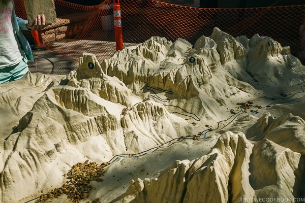 model of Zion Canyon at visitor center - Zion National Park Travel Guide | justonecookbook.com