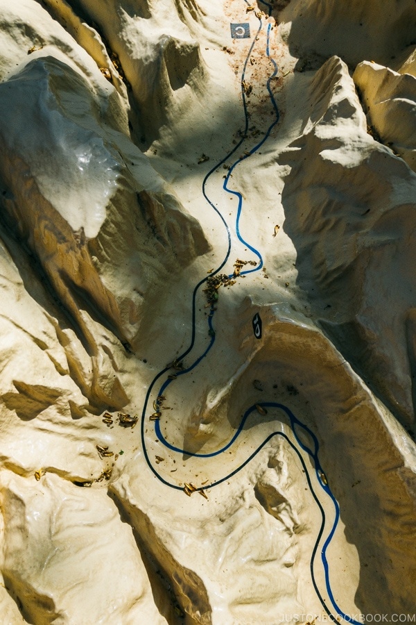 model of Zion Canyon at visitor center - Zion National Park Travel Guide | justonecookbook.com