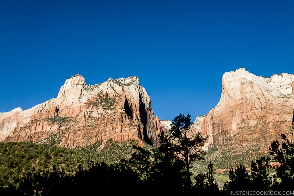 Abraham Peak from Court of the Patriarchs - Zion National Park Travel Guide | justonecookbook.com