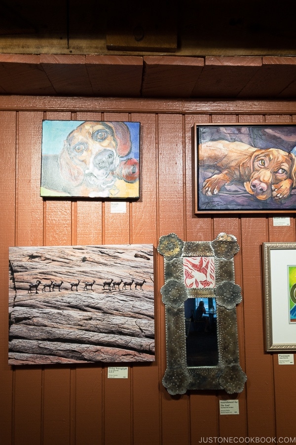 art gallery at Rocking V Cafe Kanab Utah | justonecookbook.com