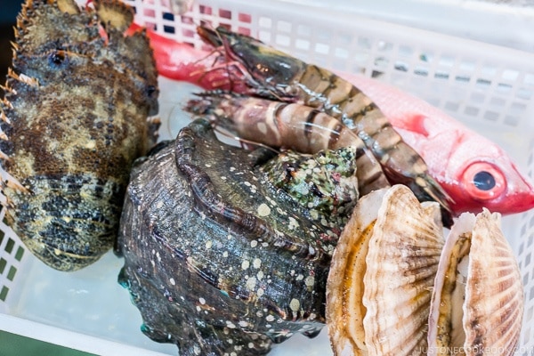 seafood for cooking at First Makishi Public Market - Okinawa Travel Guide | justonecookbook.com