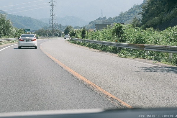yellow divider line - Guide to Driving in Japan | www.justonecookbook.com