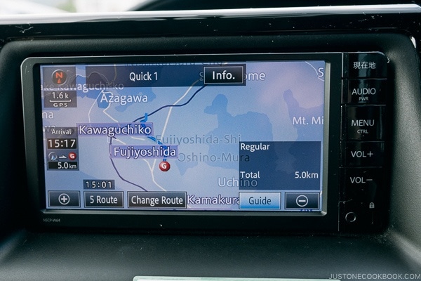 car navigation screen - Guide to Driving in Japan | www.justonecookbook.com