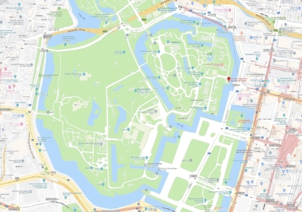 Google Maps Imperial Castle Tokyo zoomed out