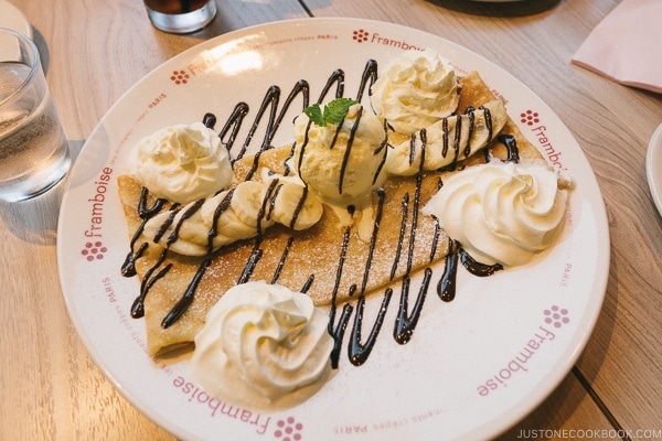 crepe at Framboise restaurant inside Ginza Six GSix Department Store - Tokyo Ginza Travel Guide | www.justonecookbook.com