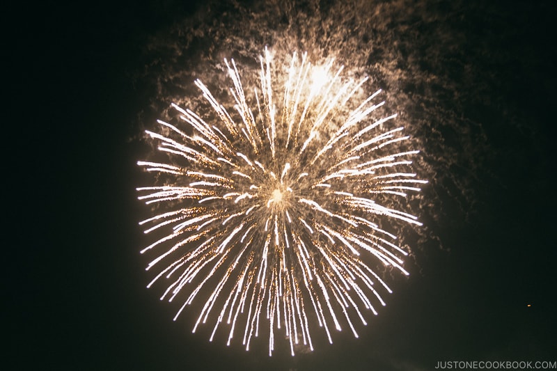 fireworks at Yokohama Sparkling Twilight fireworks festival - Japan's Fireworks Hanabi | www.justonecookbook.com