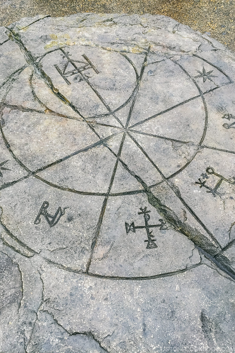 symbols and drawing on a rock at the Wizarding World of Harry Potter - Osaka Guide: Universal Studios Japan | www.justonecookbook.com