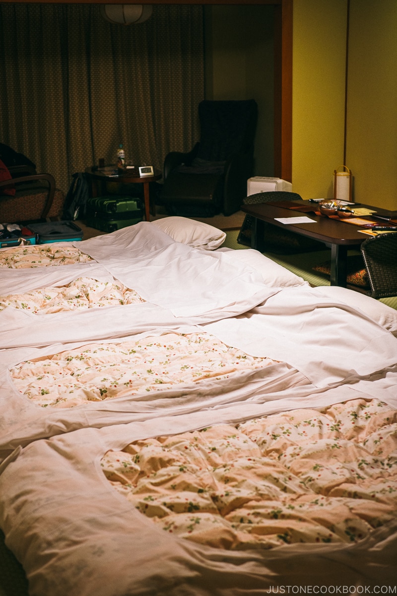 room with ofuton made - Nikko Travel Guide : Kinugawa Onsen | www.justonecookbook.com