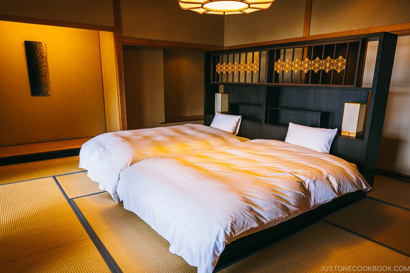 hotel room with two beds
