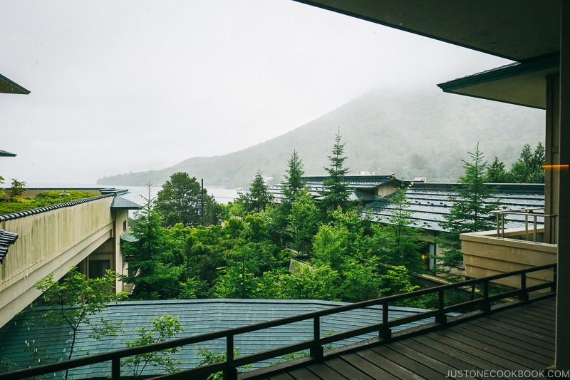 view from the lounge area at Hoshino Resorts KAI Nikko - Things to do around Lake Chuzenji | www.justonecookbook.com