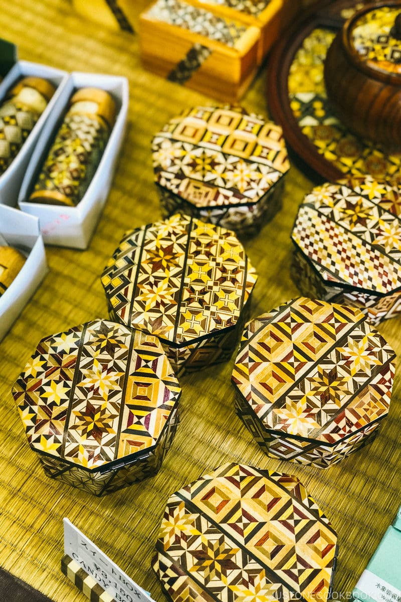 Japanese wood puzzle boxes