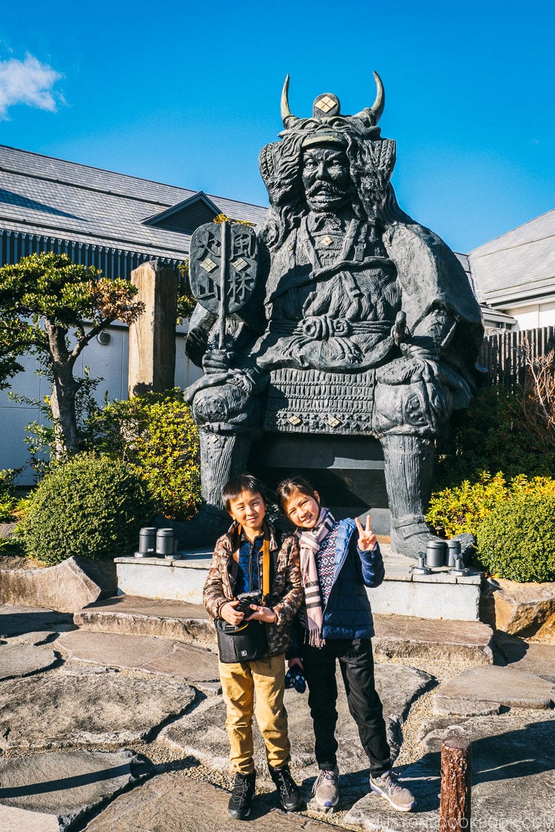 Takeda Shingen statue at Hibiki No Sato - Celebrate New Year at Isawa Onsen in Yamanishi | www.justonecookbook.com 