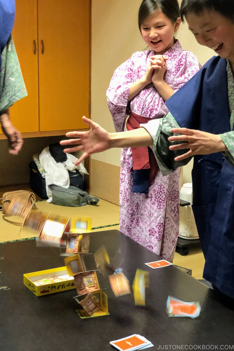 Family game time - Celebrate New Year at Isawa Onsen in Yamanishi | www.justonecookbook.com 