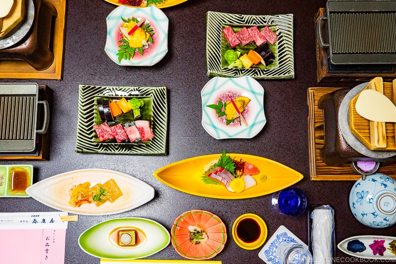 kaiseki meal at Hotel Shunkeiya Takeo Onsen