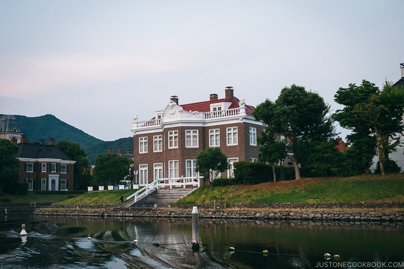 European style house next to canal