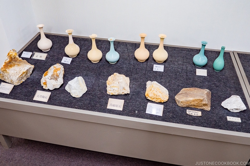 examples of various rocks and resulting ceramics