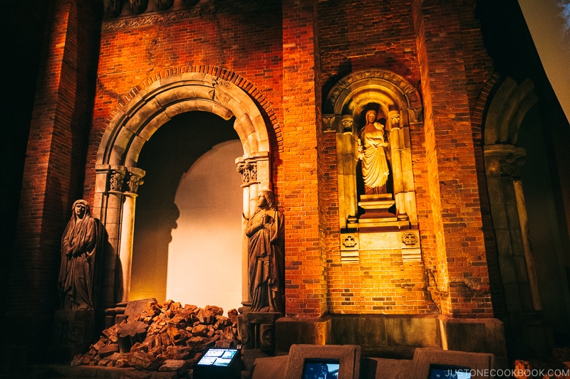 the crumbling wall of Urakami Cathedral