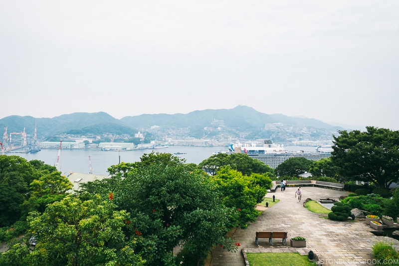view of Nagasaki Bay from Glover Garden