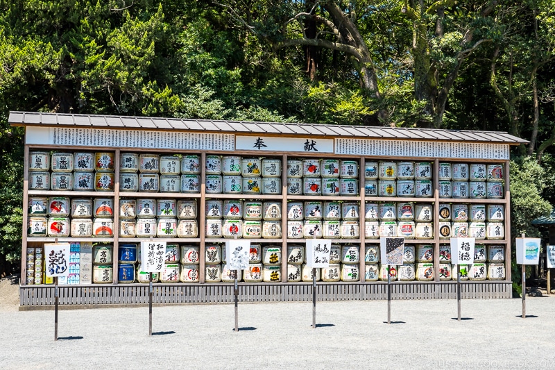 sake barrels for dedication to shrine