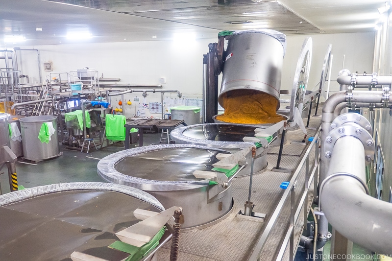 miso being poured into machines