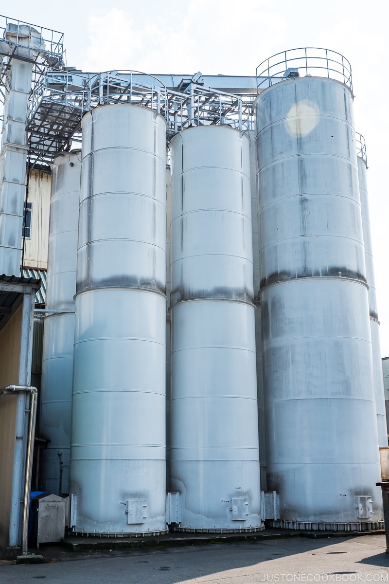 silos containing soybeans