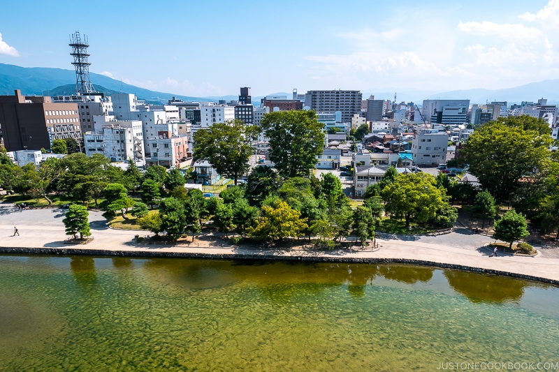 view of Matsumoto city from castle