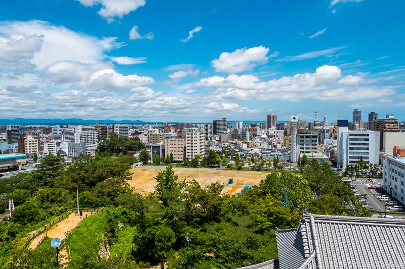 view of Hamamatsu City from top of Hamamatsu Castle