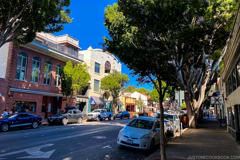 shops and stores on a street