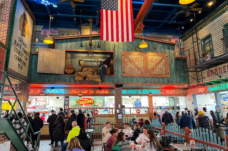 people waiting in line at Portillo's Hot Dogs