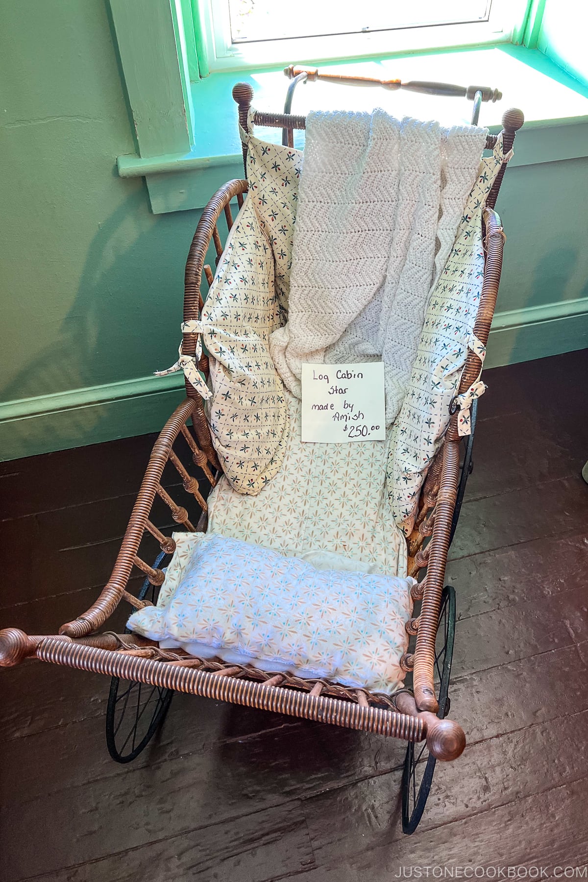 Amish wood baby bed