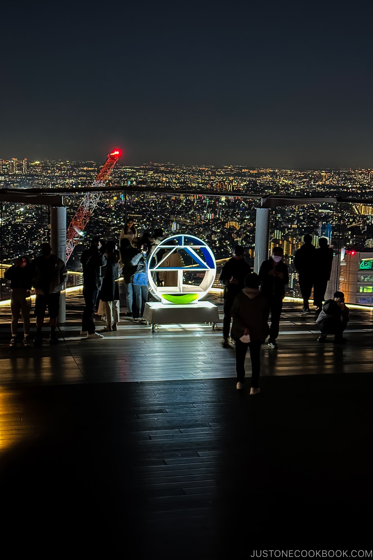 Shibuya Sky Logo lit up
