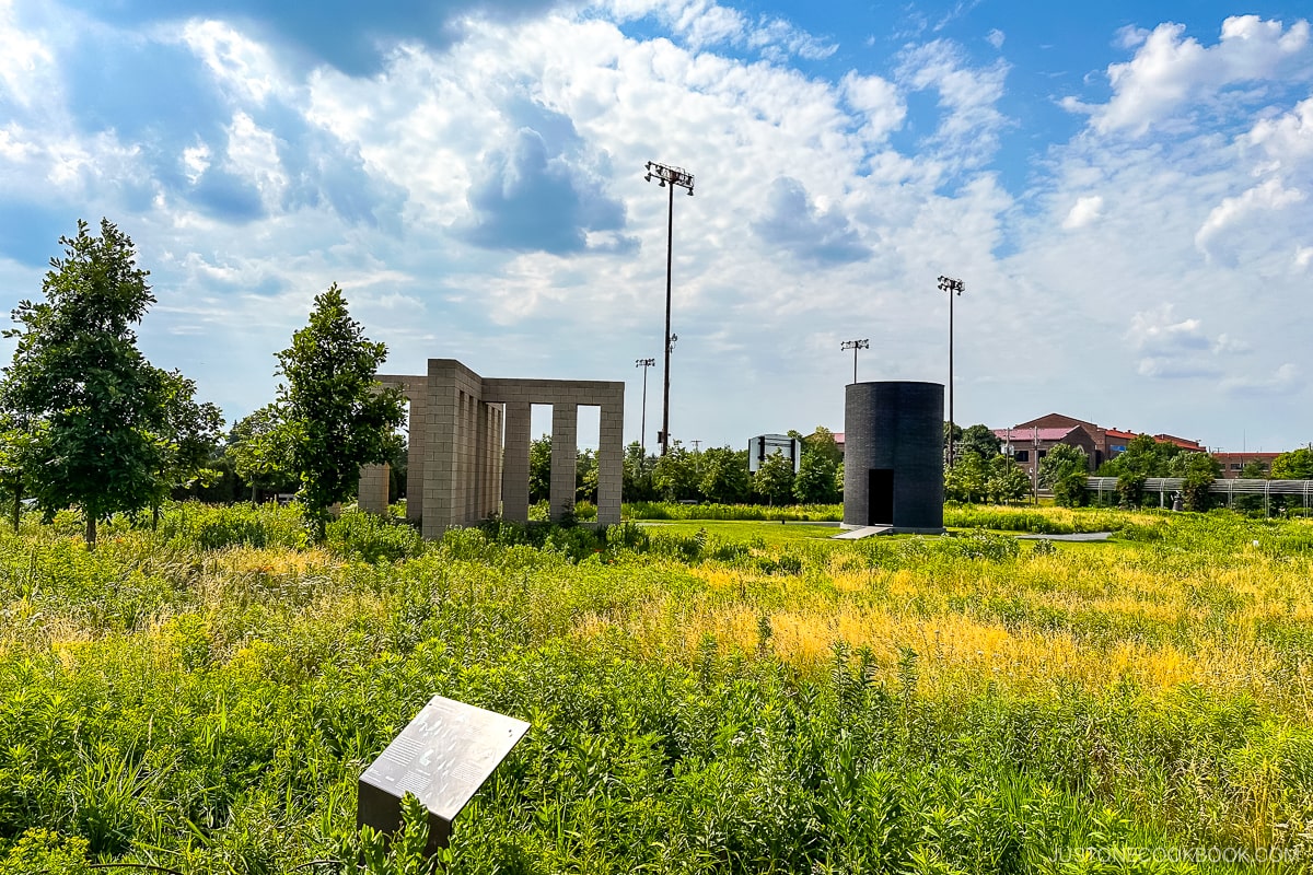 X with Columns and Black Vessel for a Saint at Minneapolis Sculpture Garden