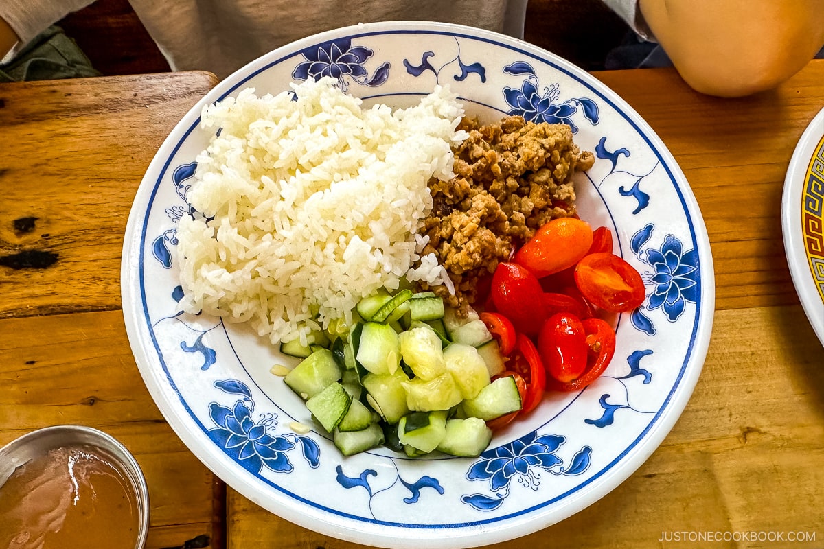 kids rice bowl on a plate