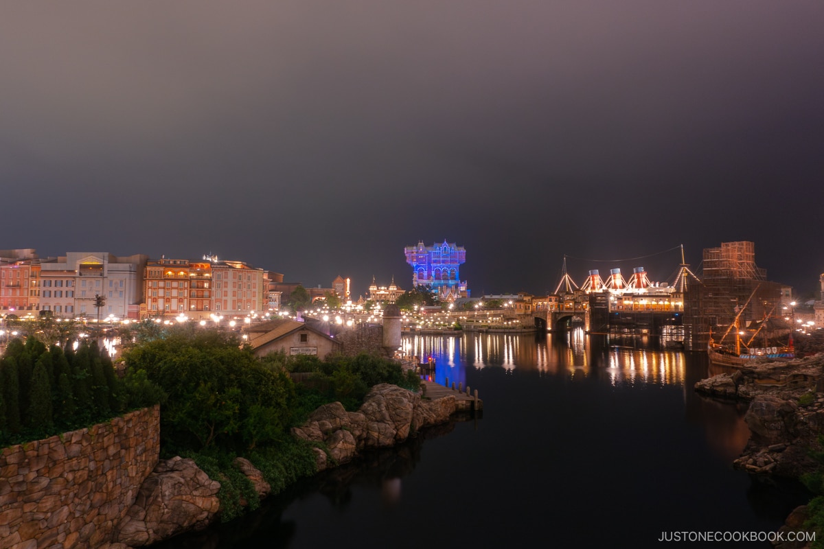 Tokyo DisneySea harbour at night