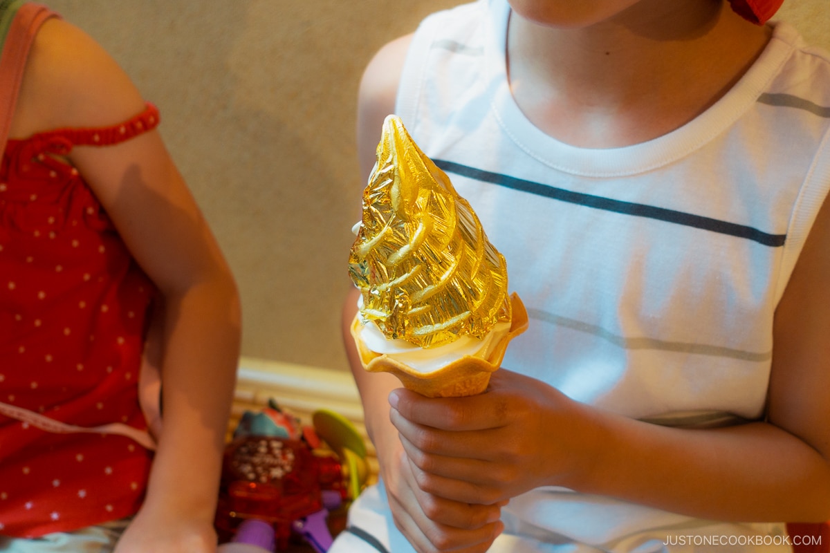 Gold leaf ice cream in Kanazawa
