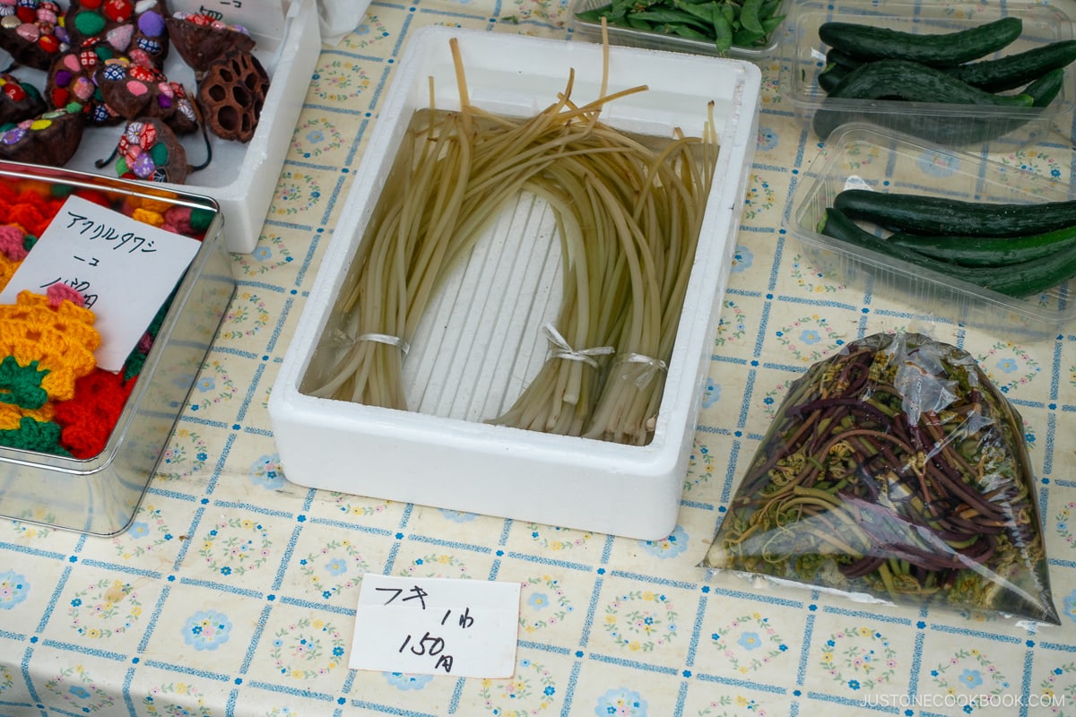 Shop selling locally picked vegetables