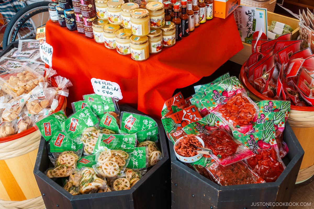 Miyagawa Morning Market shop selling preserved foods and pickles