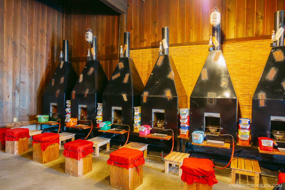Osenbei ovens used to making rice crackers