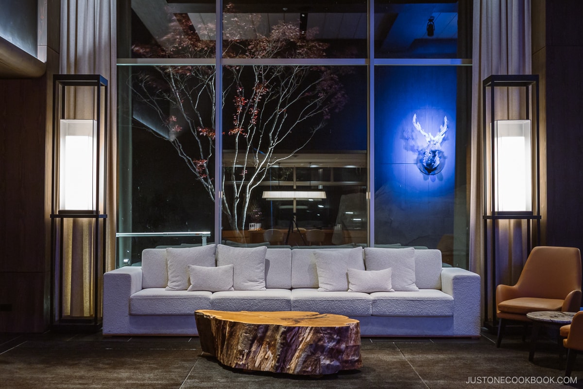 Hotel lobby sofa
