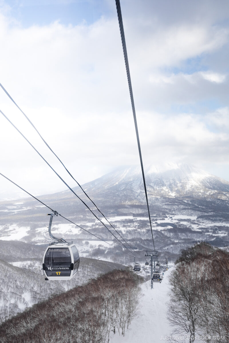 View overlooking Grand Hirafu and Mt Yotei from Hirafu gondola