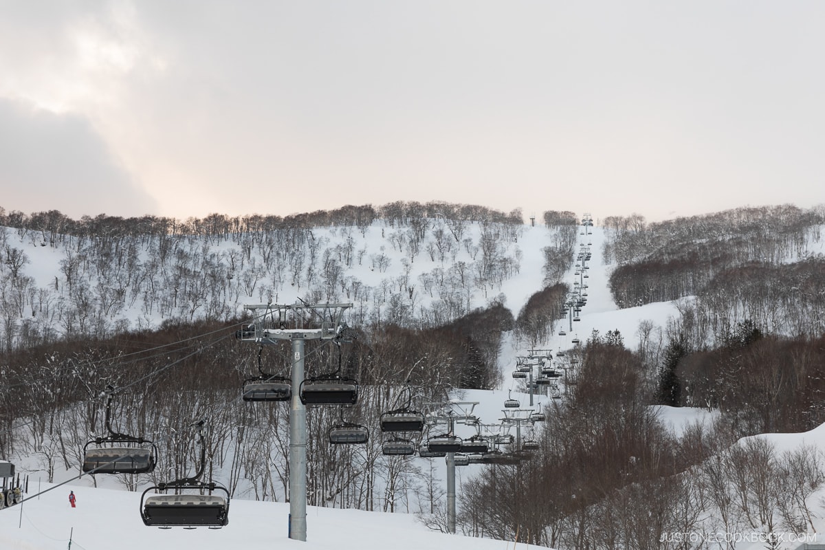 Gondolas in Hanazono Ski Resort