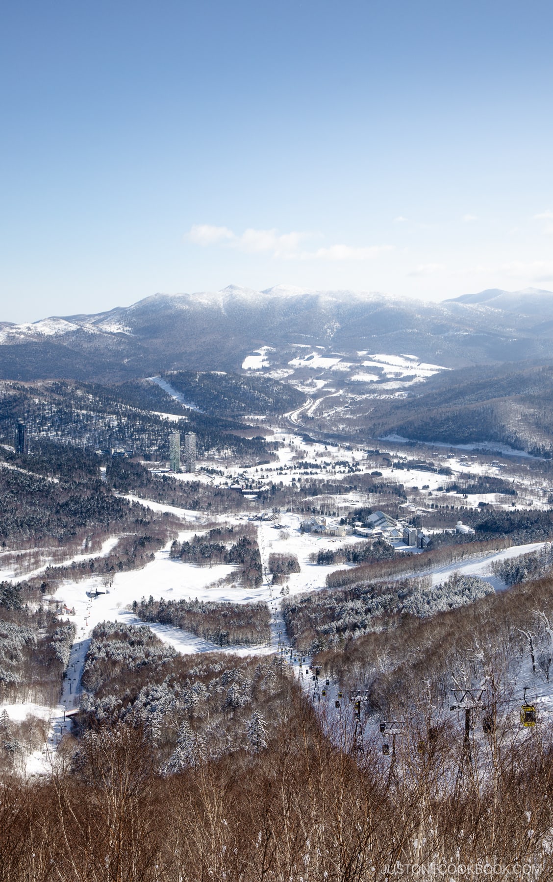 View overlooking Tomamu Ski resort and Hoshino Resort hotels