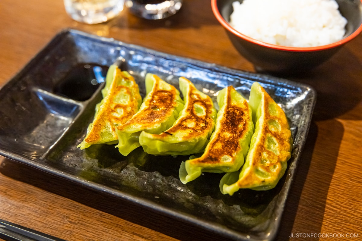 Aoba gyoza with rice