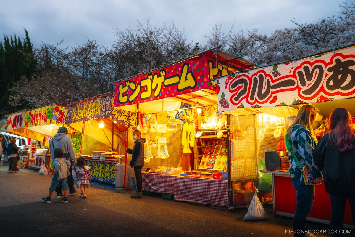 Food stalls at night